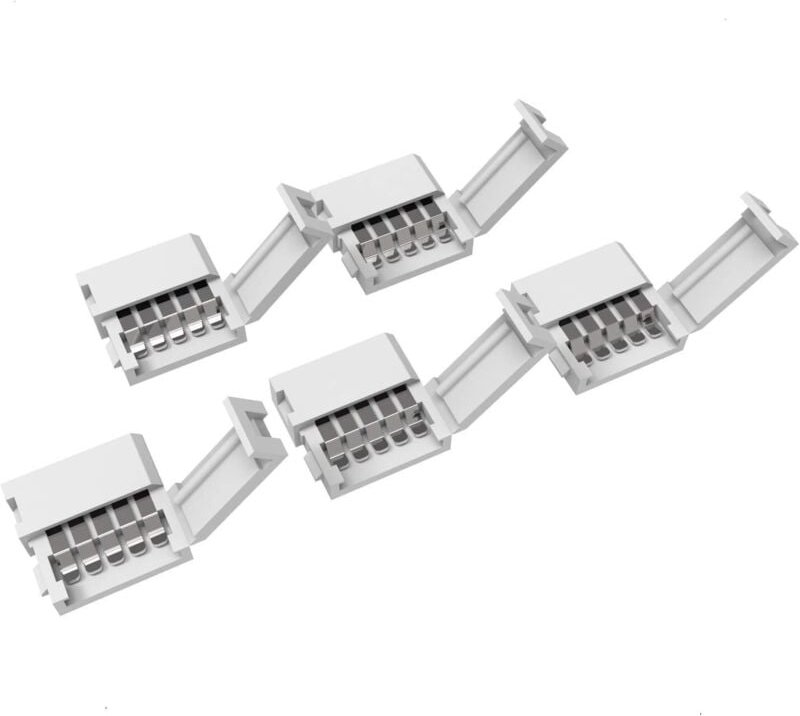 5er-Packung 12-mm-5-Pin-Steckverbinder für LED-Streifen – 5 Pins – lötfrei – 5 Stück – RGBWW-Steckverbinder – Warmweiß u...