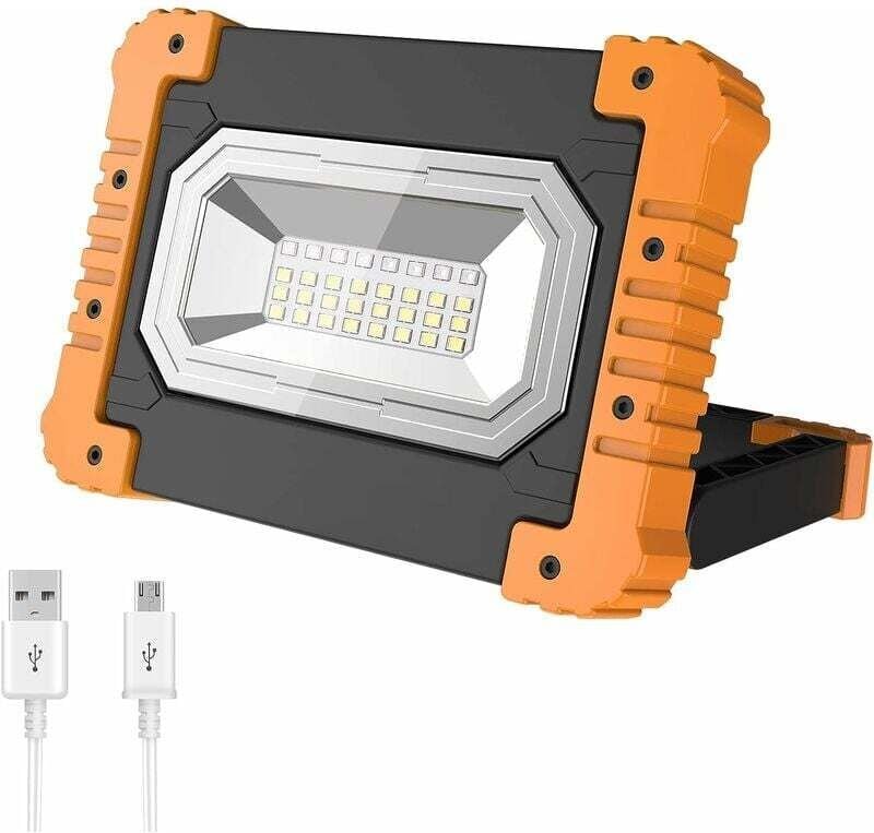 Tigrezy - Wiederaufladbarer LED-Baustrahler, wasserdichte LED-Arbeitslampe, tragbare LED-Lampe für Baustelle, Garage, We...