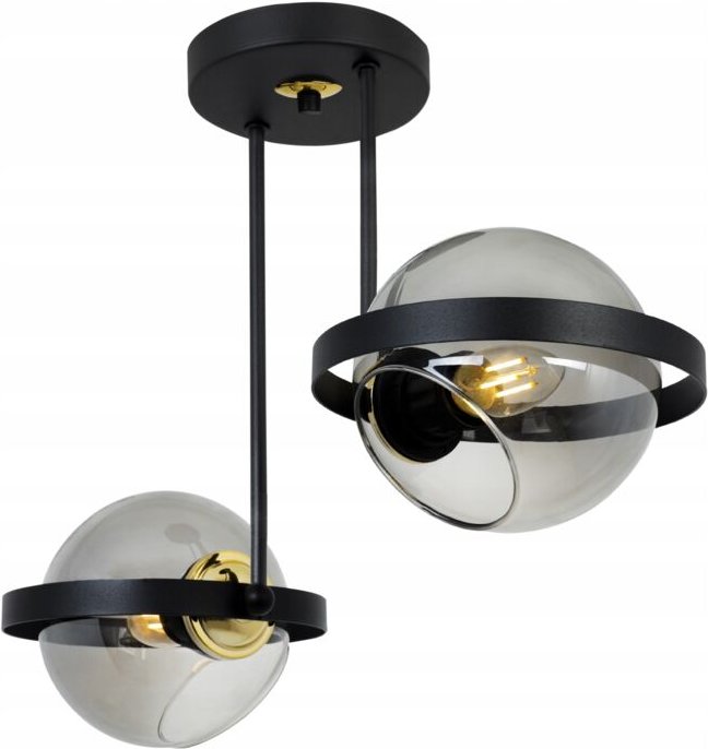 Moderne Glas-Hängelampe Graphitring