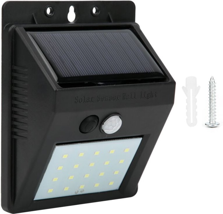 Solarbetriebene Wandleuchte, 20 LEDs, Außenleuchte mit Solarinduktion für Höfe, Wege, Veranden und Gärten, wasserdicht, ...