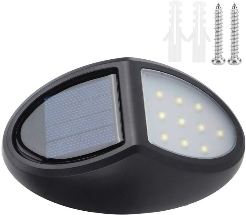 Wasserdichte, solarbetriebene LED-Außenwandleuchte mit 10 LEDs für Garten, Hof und Balkon mit Polysiliziumplatte