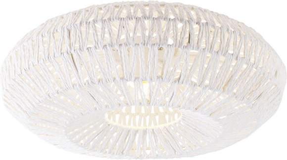 Retro-Deckenleuchte weiß Seil rund - Lina