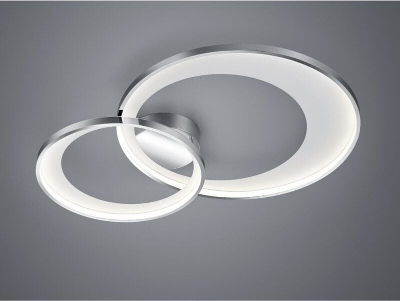 Iperbriko - Granada Deckenleuchte Double Circle Chrome Led 36w Dimmbar L85 cm Trio Lighting