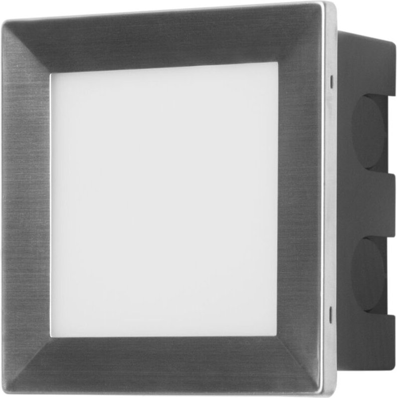 Rect - Empotrable de Pared led Cuadrado 135mm para Jardín y Terraza con Luz Neutra 4000K en Acero Inoxidable