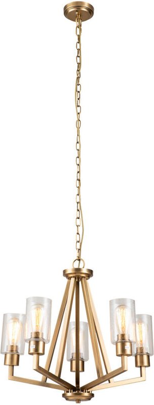 Thumbnail - Elstead Kichler Deryn Mehrarmige Pendel-Deckenleuchte aus natürlichem Messing