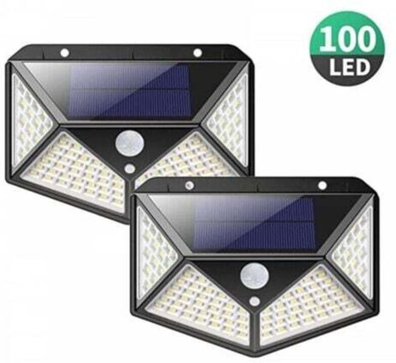 2er-Pack Solar-Außenleuchten, 270° Beleuchtungswinkel mit Bewegungsmelder, wasserdichte IP65 Solar-Wandleuchte, für Hint...