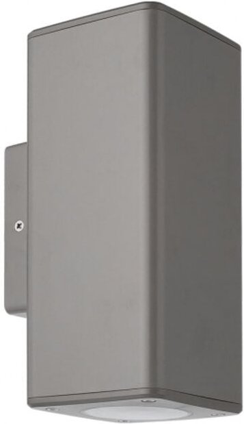 Außenwandleuchte yopol 2xgu10 grau polycarbonat 18,6x7,6x9,9 cm ip54