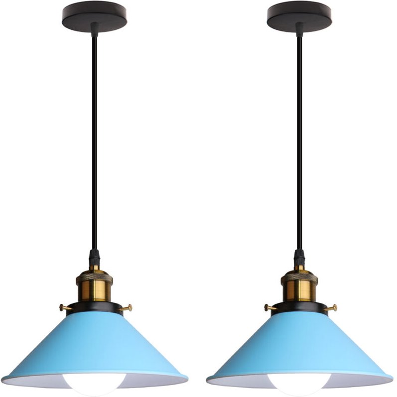 2Pcs Retro Pendelleuchte, 22cm Hängelampe Vintage Industrial Style Metall Deckenleuchte E27 für Esszimmer Küche Restaura...