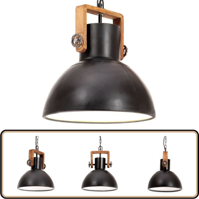 Hängelampe Industriestil 25 w Schwarz Rund 30 cm E27 - Hängelampe - Industrielampen - Wohnraumbeleuchtung - Küchenlampe ...