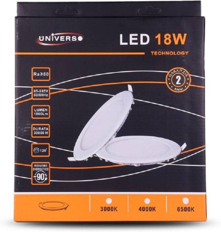 Trade Shop Traesio - Trade Shop - schlankes led-panel 18 w einbau-rundes pvc warmes kaltes naturlicht P205A-T -