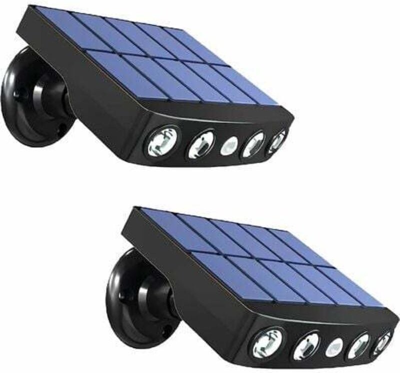 Solarleuchte Außen, Solarbeleuchtung, Bewegungsmelder, wasserfest, Solar Außenleuchte, 2 Stück, schwarz