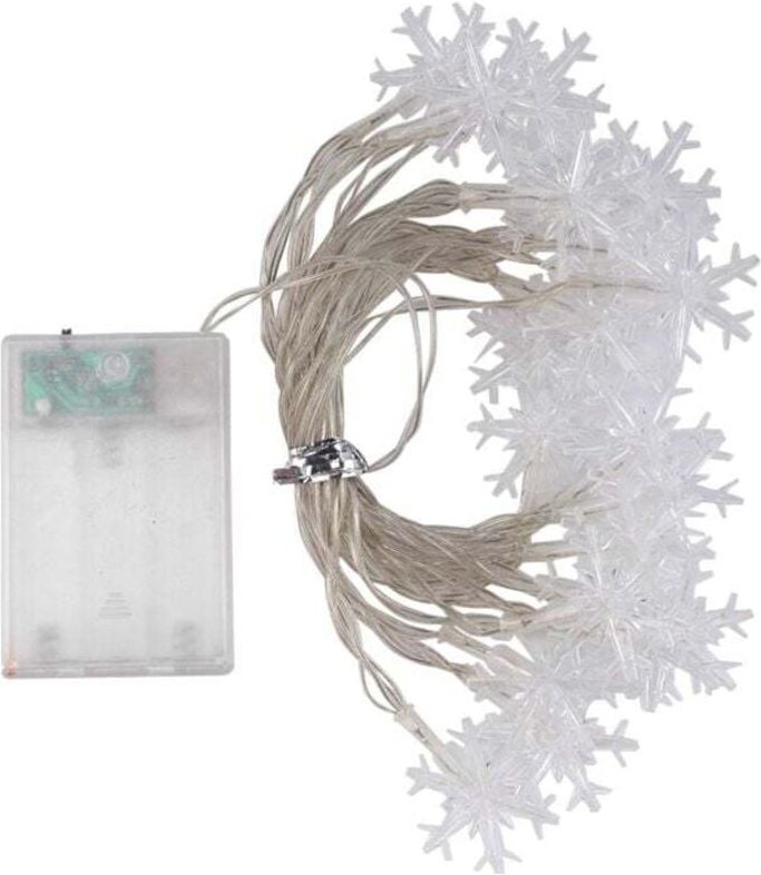 20 LED-Schneeflocken-Lichterketten, Weihnachts-Feengirlande, LED-Kugellaternen, batteriebetrieben, für die Gartenparty-D...