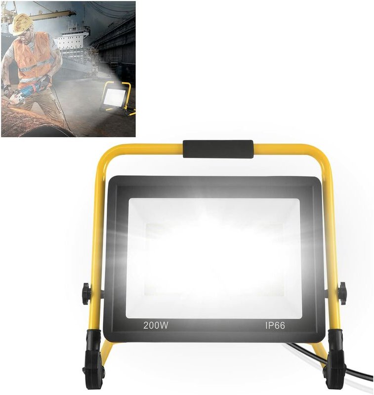 Baustrahler LED Baustellen Flutlicht Arbeitsscheinwerfer Baustellenlampe Tragbare Arbeitsleuchte inkl. Standgestell und ...