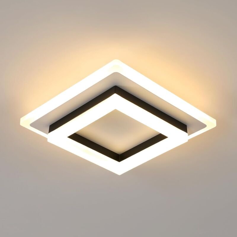 Moderne LED-Deckenleuchte, 24 W, 2350 lm, quadratisch, modische Acryl-Deckenleuchte, LED-Wand-Deckenleuchte für den Inne...