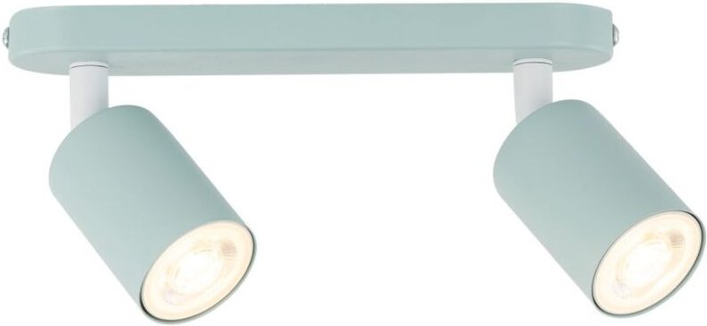 Licht-erlebnisse - Kinderzimmerleuchte Metall verstellbar Mint GU10 2-flammig länglich Kinderzimmerlampe