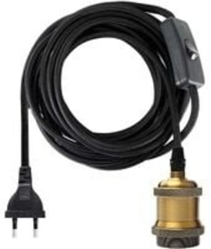E27-Fassung mit Schalter, 1,2 Meter langes Textilkabel für Glühbirnenfassung/Retro-Edison-Pendelleuchte/Kreative Lampe, ...