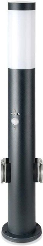 Außen Steh Lampe antrhazit Bewegungsmelder Steckdosen Garten Leuchte Edelstahl V-tac 8976