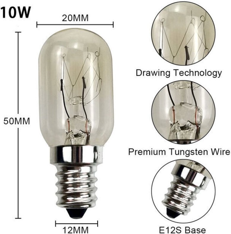 15 W E12 Kühlschrank-Glühbirne, Betterlife SES E12-Sockel, Warmweiß 2700 K, 220 V, Kühlschrank-Glühbirne für Gefrierschr...
