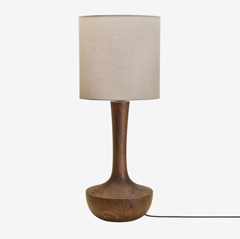 SKLUM Tischlampe aus Sintra-Mangoholz Dunkler Griff Holz