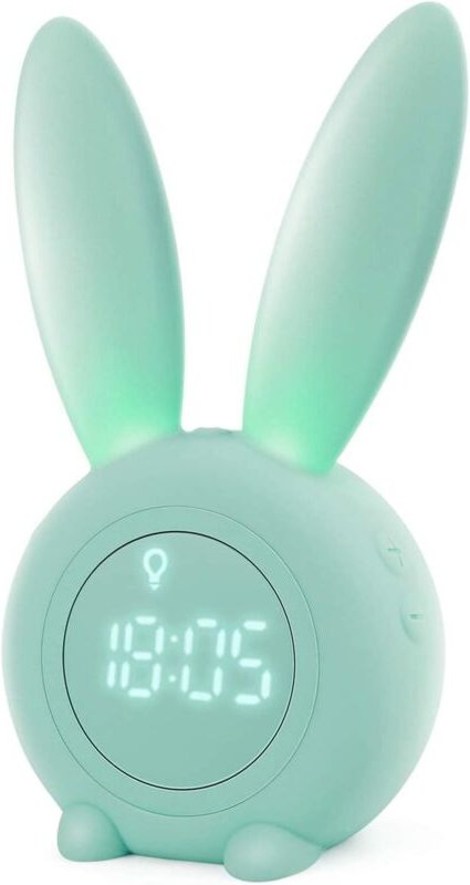 Niedlicher, hasenförmiger Induktionswecker, intelligente automatische Atemlichtfunktion, automatische Anzeige von Uhrzei...