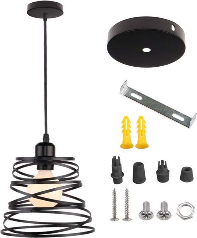 Retro Metallkäfig Pendelleuchte E27 schwarz Retro Industrie Hängende Deckenlampe