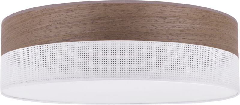 Holz Plexiglas Deckenleuchte Weiss 50cm Nussbaum