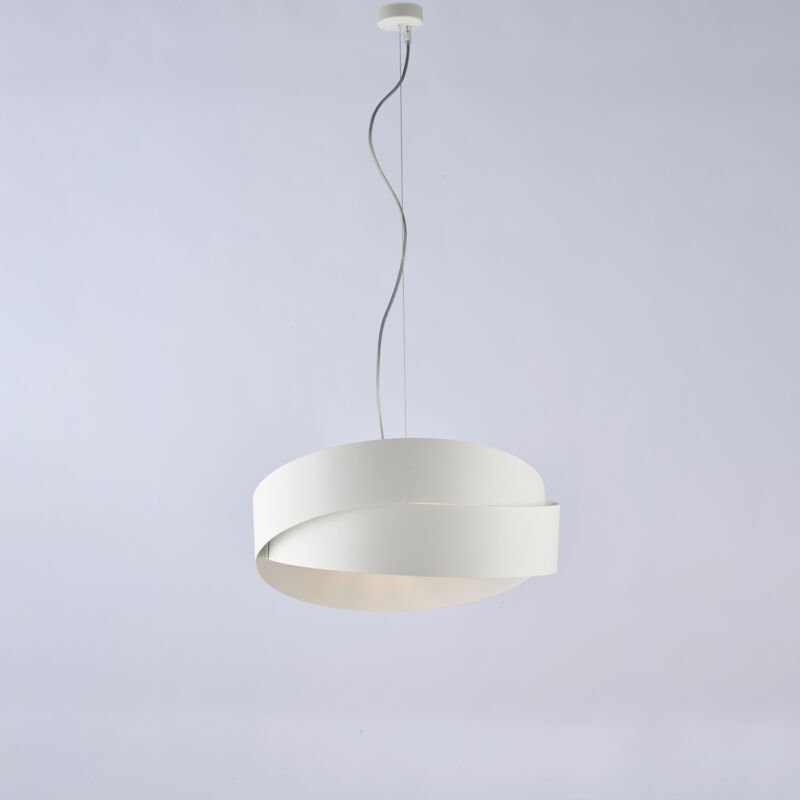 Astro - Aufhängung aus weiß lackiertem Eisen mit verstellbarem Stahlkabel 2 Lichter 122 - Ø46 - BL207-2-BCO