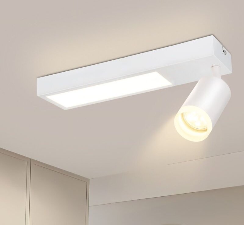 Deckenlampe led Deckenleuchte Weiß - Deckenstrahler GU10 Flurlampe 3000k Deckenspot 10W Modern Wandleuchte Innen für Küc...