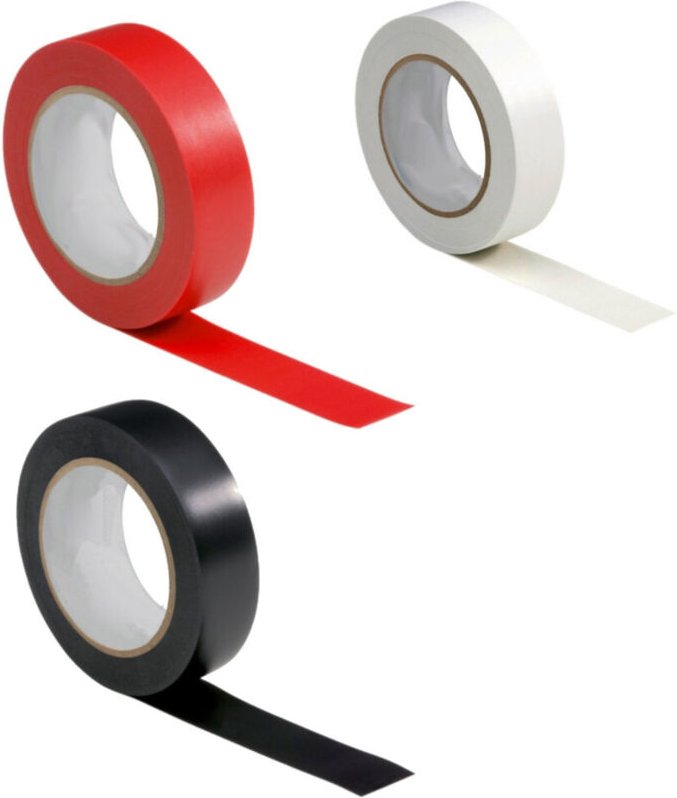 Trade Shop Traesio - Trade Shop - kit 3 electtrische isolante nero rosso bianco für elettricista pvc -