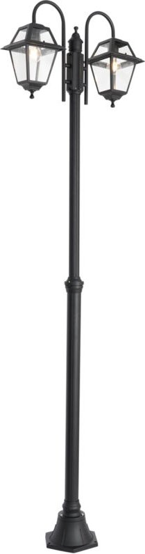 Klassische Außenlaterne schwarz 235 cm 2-Licht IP44 - Berta