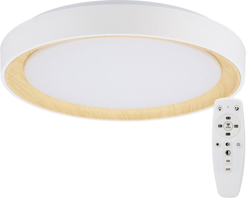 Dekorative LED-Deckenleuchte, 36 W, CCT 3000–6000ºK (Einstellbar Lichtton), Fernbedienung, weißes Finish