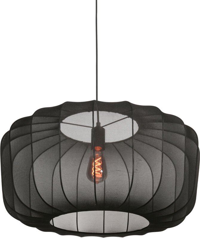 Hängeleuchte - Sable - schwarz - leinen metall - - Anne Lighting