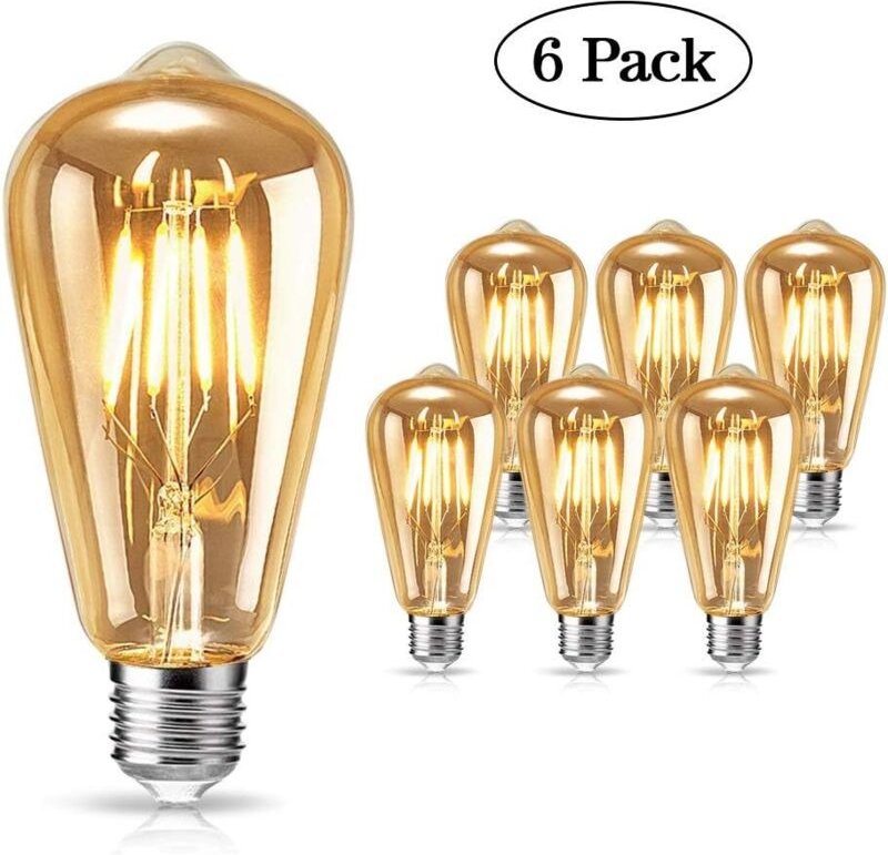 Soekavia - Vintage-Edison-Glühbirne, E27, 4 w, LED-Edison-Glühbirne, warmes Licht, Vintage, antike Retro-Glühbirne für N...