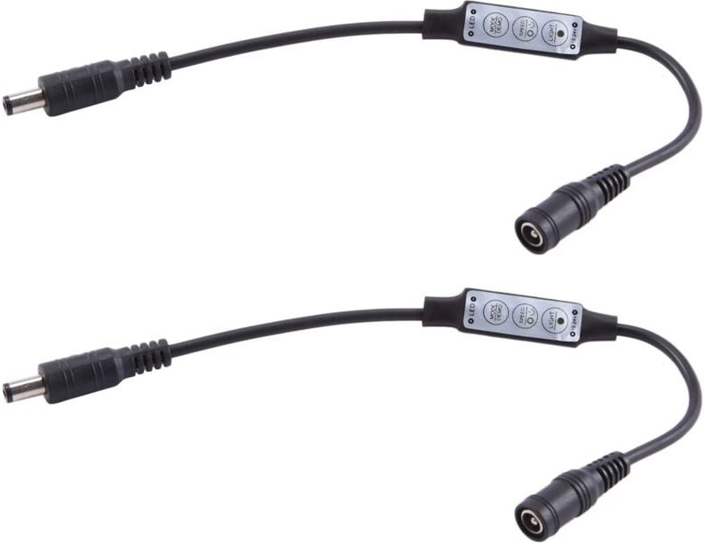 2X Mini Fernbedienung Dimmer Controller 12A 12V-24V fuer LED Strips Streifen einfarbig Controller schwarz