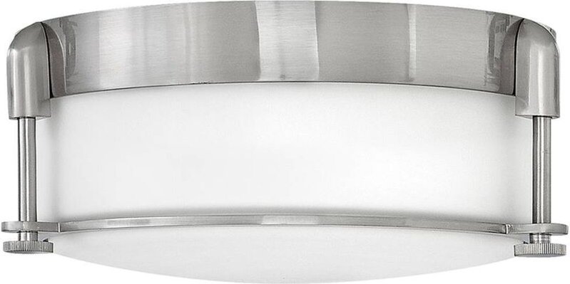 Deckenleuchte Badezimmerlampe Leuchte Stahl Glas Nickel d 31,8 cm IP44 2 Flammig