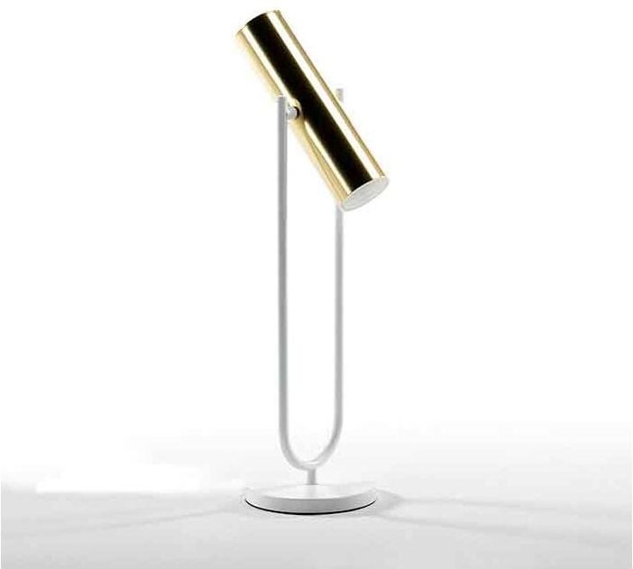 Tischlampe 14X22X53 Metall Gold/Weiß