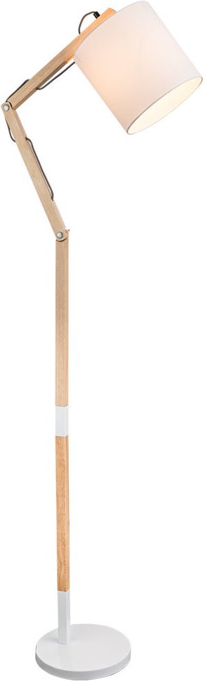 Steh Leuchte Holz Strahler Textil Stand Lampe Höhe verstellbar Wohn Zimmer Beleuchtung Globo 21510S