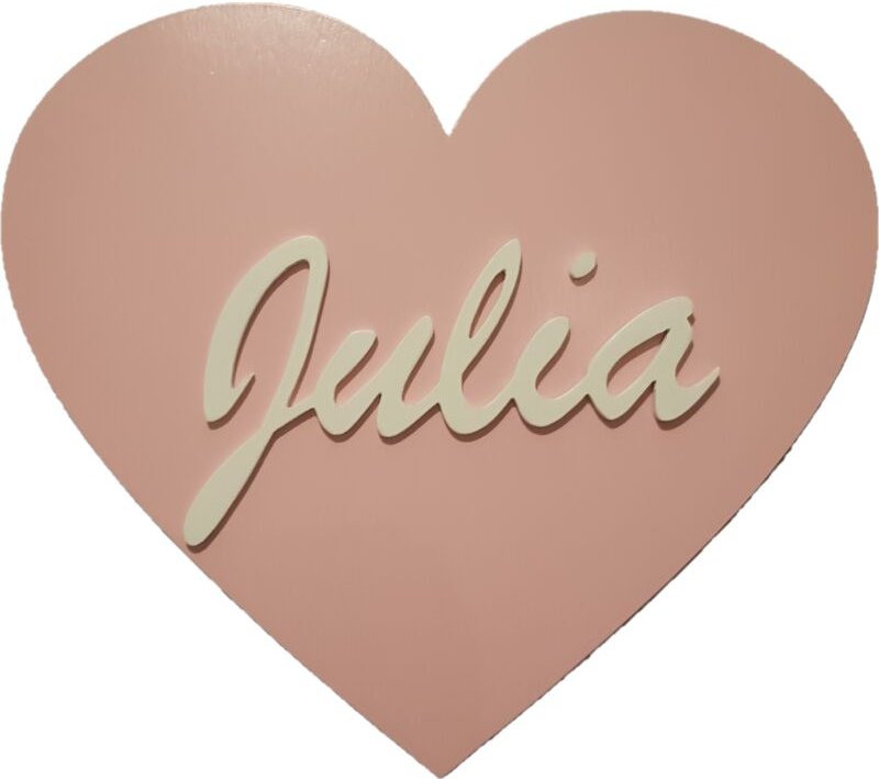 Lámpara de noche CORAZÓN con nombre, LED a pilas