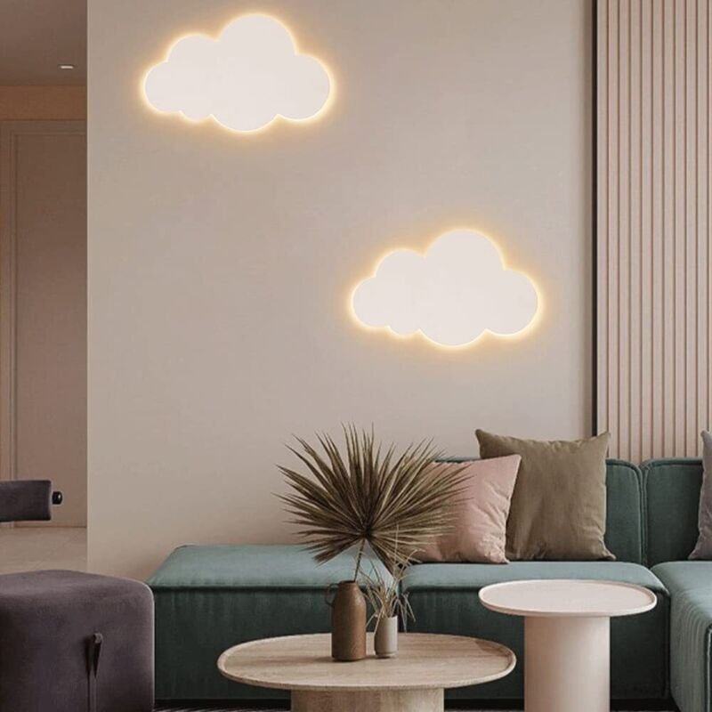LED-Wandleuchte für Kinderzimmer, warmes Licht, kreative Leselampe mit weißen Wolken, Nachttischlampe für Wohnzimmer, Fl...