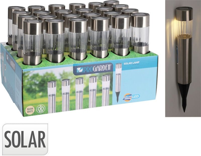 Edelstahl Zylinder Solarleuchte Progarden