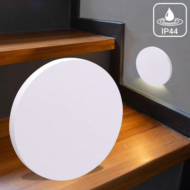 LED Treppenleuchte IP44 rund weiß - Lichtfarbe: CCT 1,5W - Lichtaustritt: Kato