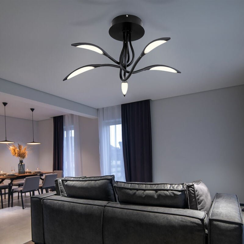 Globo - Deckenleuchte Modern schwarz Schlafzimmerlampe Decke groß Lampen Wohnzimmer Decke, geschwungen, 1x led 25W 940Lm...