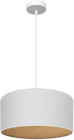 Fabrilamp - Hängeleuchte tania 1xe27 weiß/weiß/helles Holz regx40x40 cm