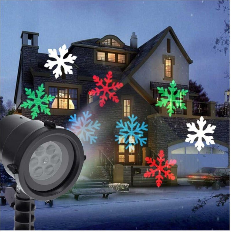 Trade Shop Traesio - Trade Shop - rgb led laser projektor weihnachten outdoor licht spiele mehrfarbige schneeflocken -