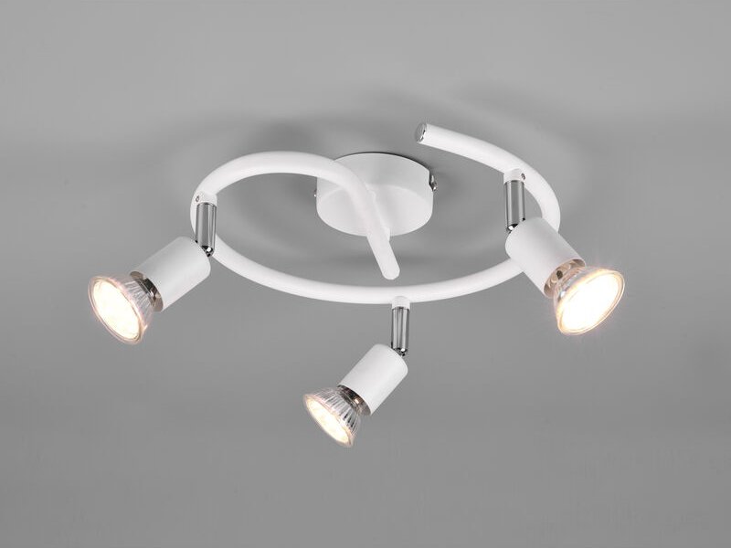 Meinewunschleuchte - led Deckenstrahler Rondell 3-flammig Metall Weiß, ø 26cm