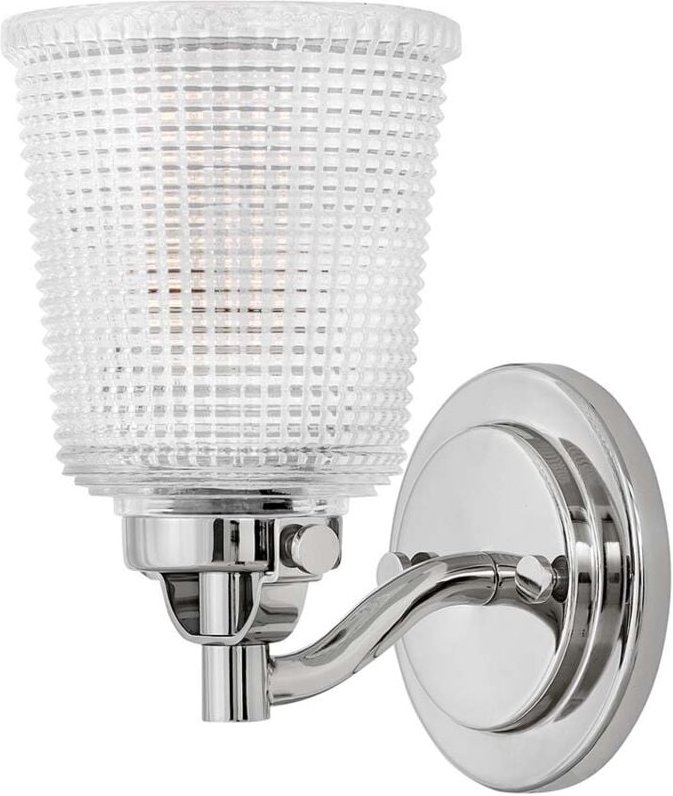 Thumbnail - Wandlampe Leuchte Flurlampe Glas strukturiert LED Schlafzimmerlampe chrom IP44