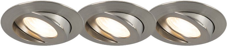 3er Set Einbaustrahler Stahl inkl. led IP44 - Relax led