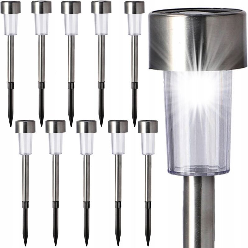 10 x SOLARLAMPEN INOX Gartenpfostenlampe