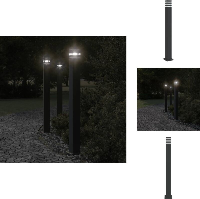 Wegeleuchte Schwarz 110 cm Aluminium - Außenleuchte - Gartenlampe - LED-Lampe - Edelstahl Lampe - Gartenbeleuchtung