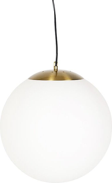 Smarte skandinavische Pendelleuchte Gold mit Opalglas 40cm inkl. WiFi A60 - Ball 40